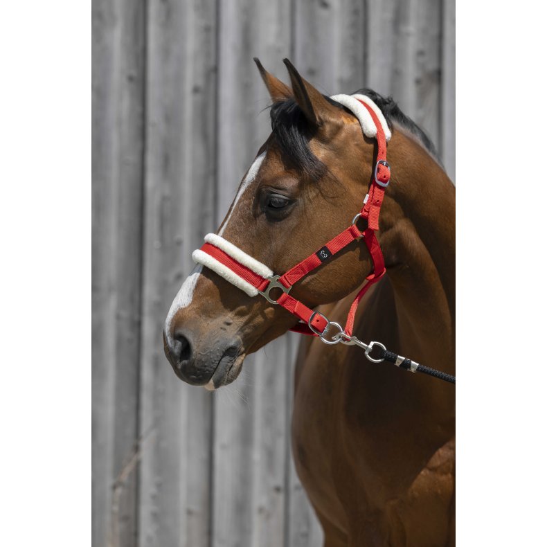 RIDING WORLD Grime med syntetisk lam Pony R&oslash;d