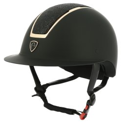 EQUITHEME Sikkerhedsridehjelm Glint mat sort/rosegold