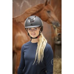 EQUITHEME Airy sikkerhedsridehjelm s�lv/sort