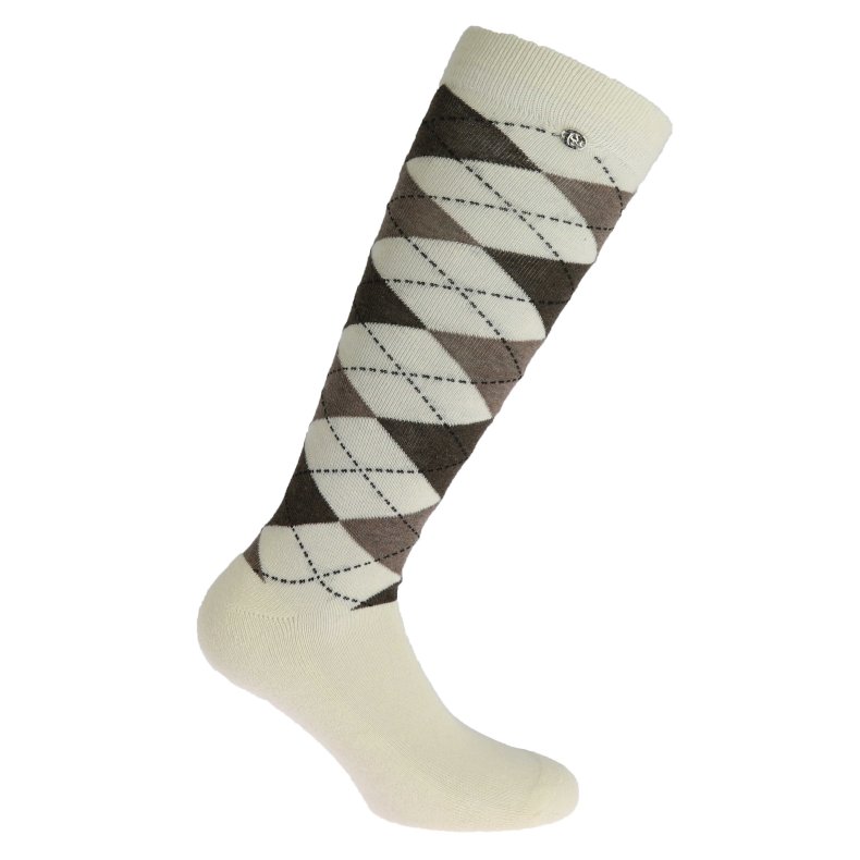 EQUITHEME Ridestr�mper Argyle flere farver 35-38 Natur/taupe