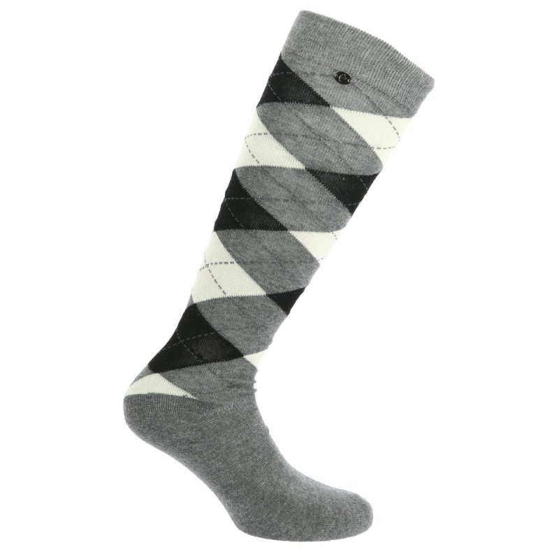 EQUITHEME Ridestr�mper Argyle flere farver 35-38 Gr�/natur