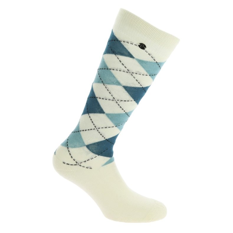 EQUITHEME Ridestr�mper Argyle flere farver 35-38 Natur/bl�