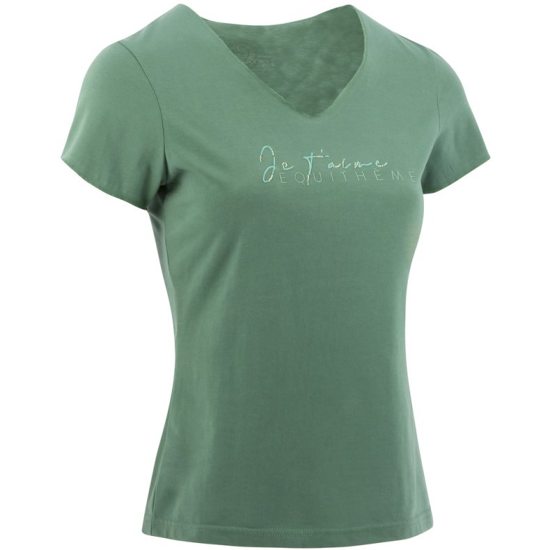 EQUITHEME T-Shirt R�hane JE T'AIME Xsmall Sage