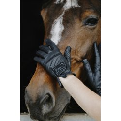 Ridehandske EQUITHEME Je t'aime STRASS Sort