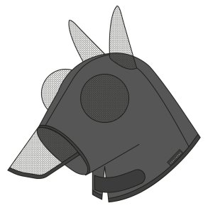 EQUITHEME Fluemaske HOOD Anti-UV sort