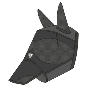EQUITHEME Fluemaske Anti-UV rer og mule sort